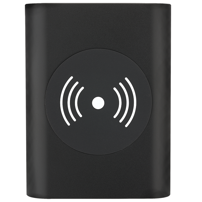 Black UL Cert Tri-Way Wireless & Power Bank - 5000 mAh plain