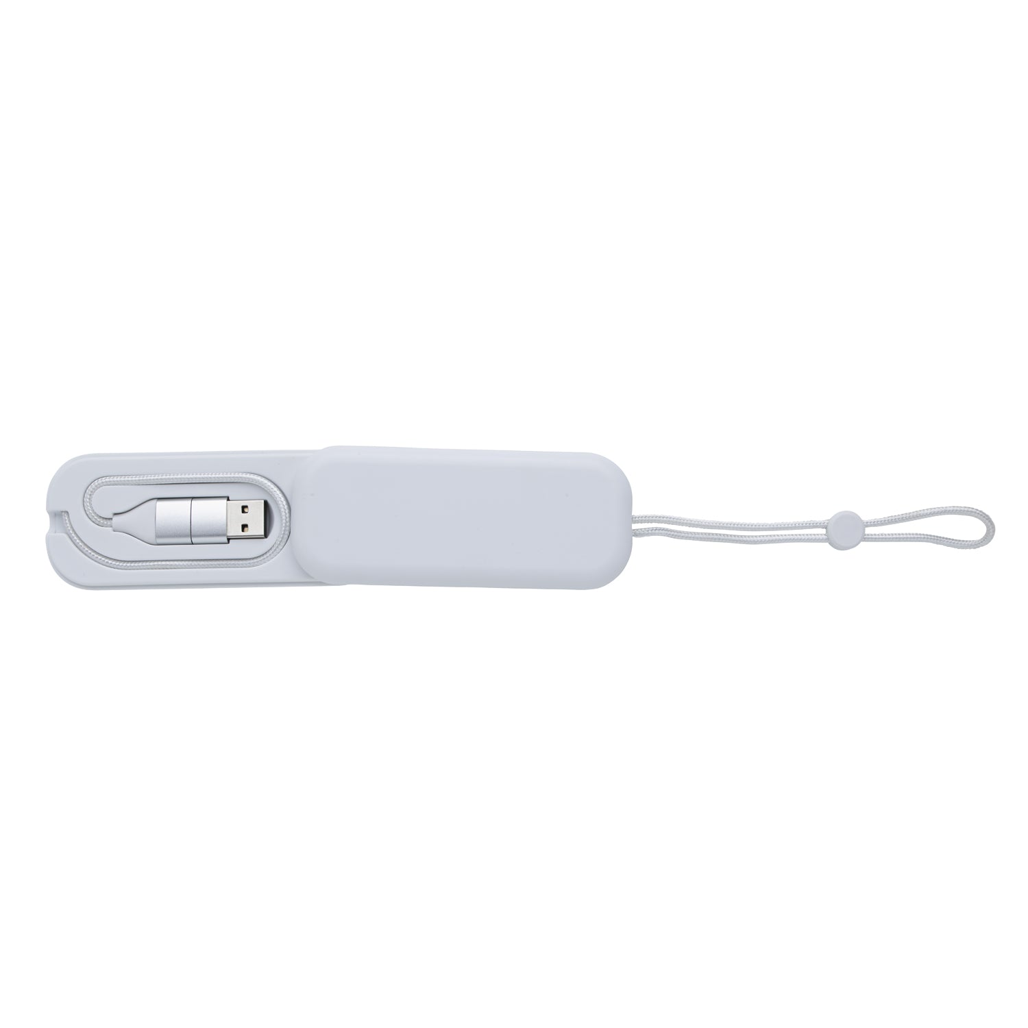 Front View of White Pivot 5-in-1 Charging Cable 2A