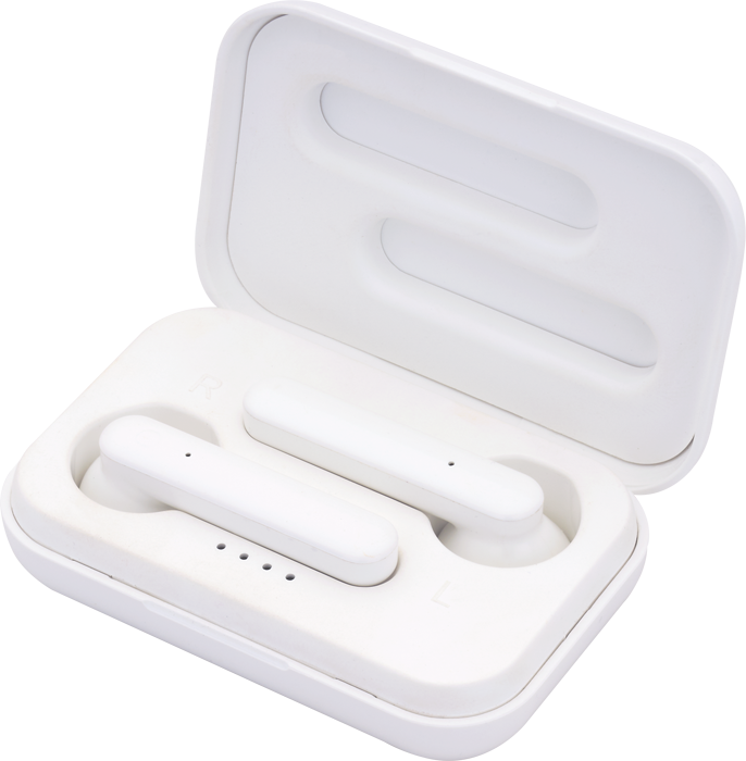 White Forte TWS Wireless Earbuds and Charger Case