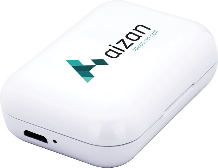 White Forte TWS Wireless Earbuds and Charger Case