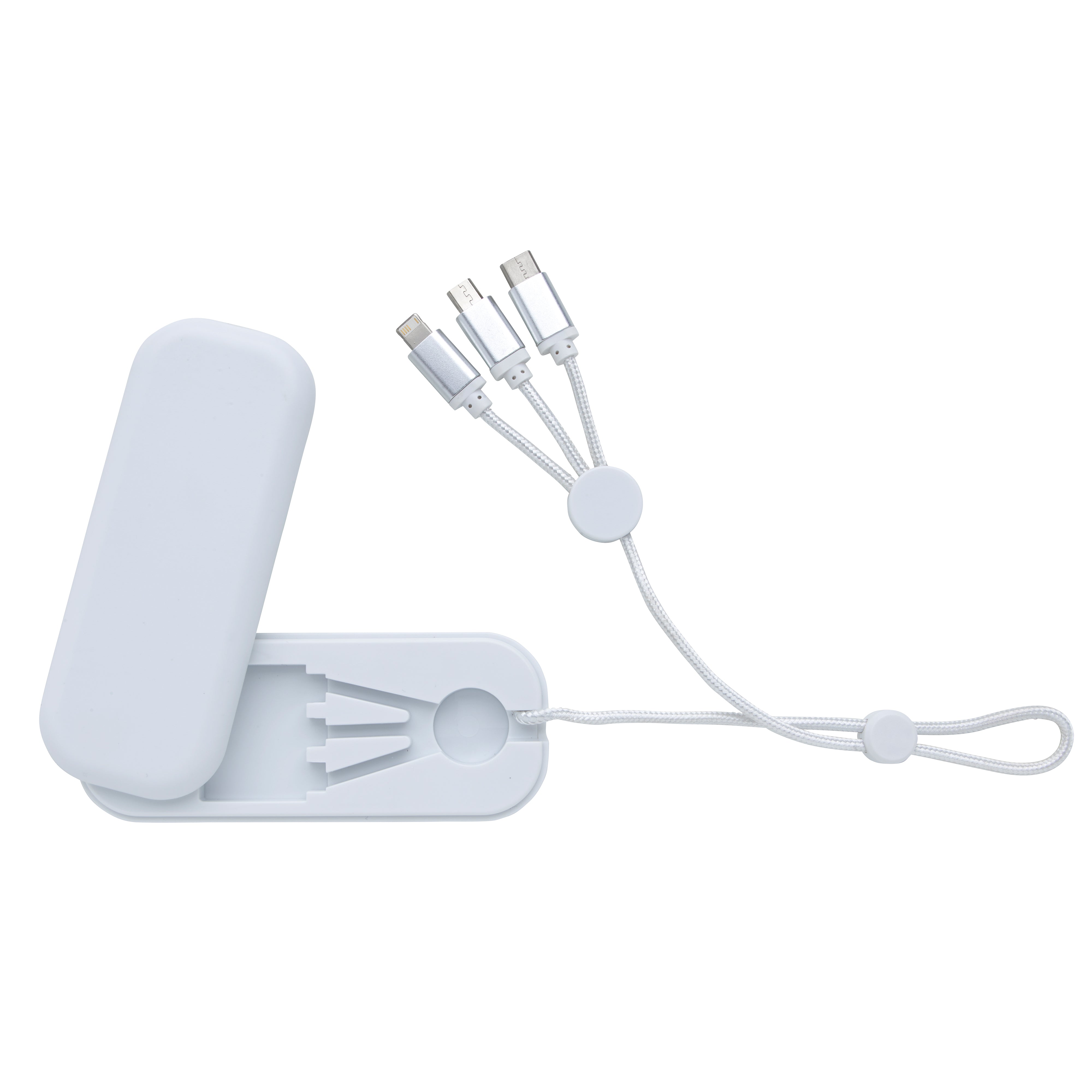 White Pivot 5-in-1 Charging Cable 2A plain