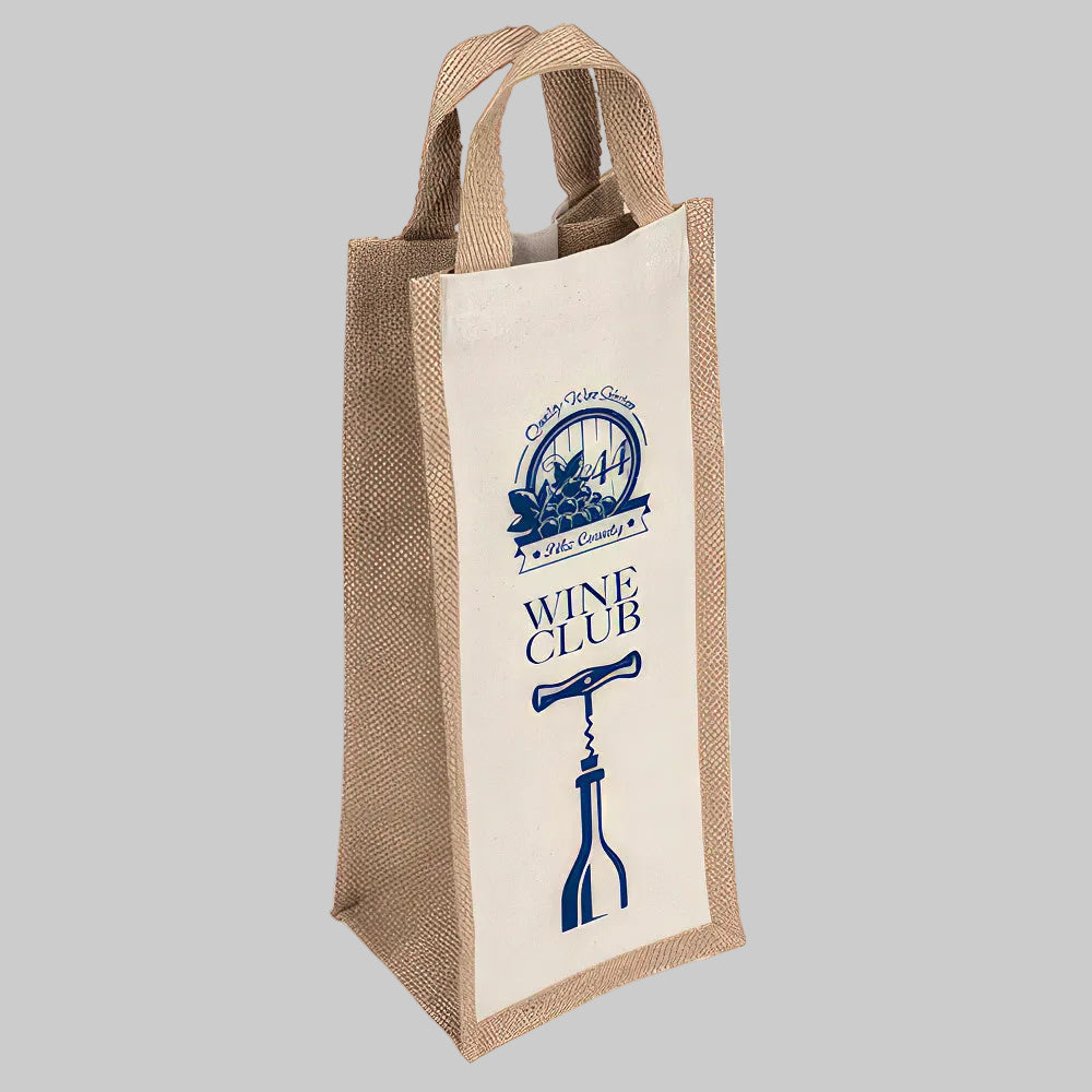 Winona Jute Cotton Wine Tote