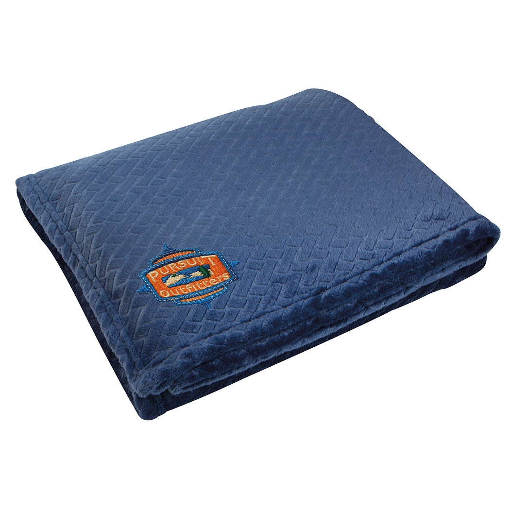 Addyson Etch Fleece Blanket - add-navy