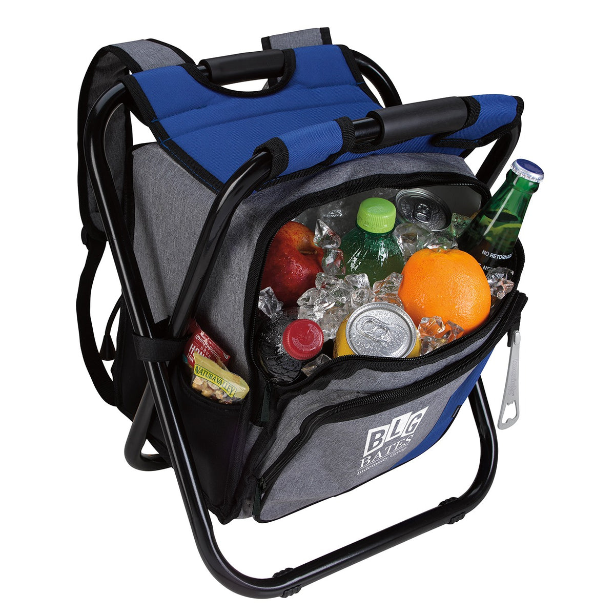 Koozie Backpack Cooler Chair - bcc-royal-styled