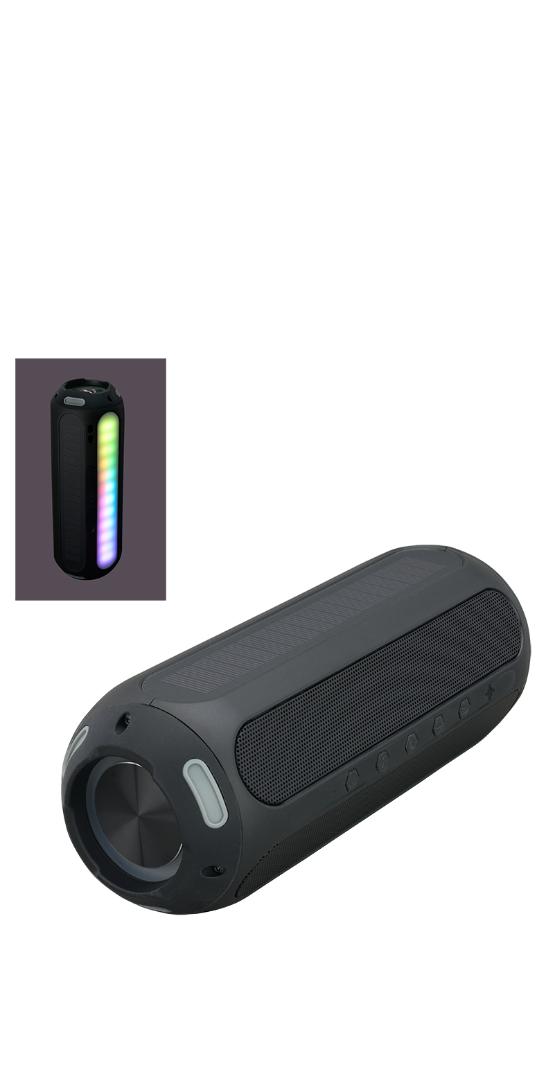 Black Urban Peak® 20W TWS Party Barrel Wireless Speaker plain grouped