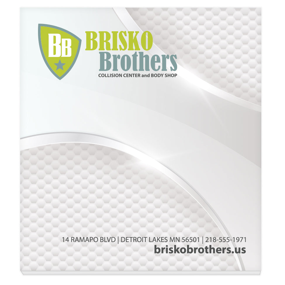 Front View of White Souvenir® Sticky Note™ 2-3/4" x 3" pad, 25 sheet