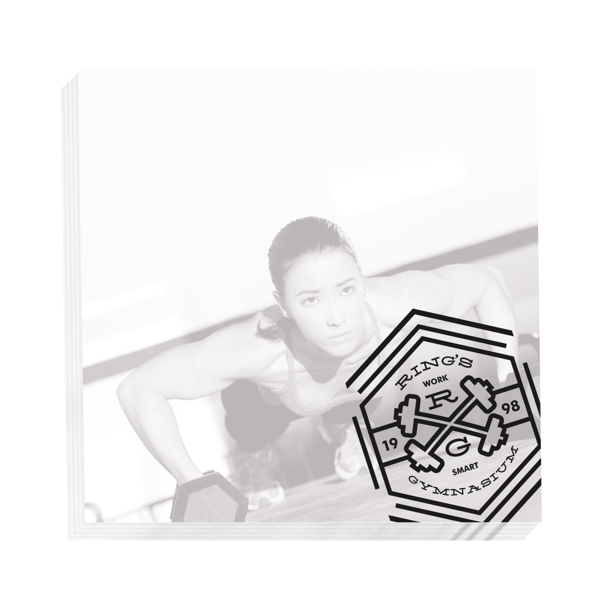 Front View of White Souvenir® Sticky Note™ 3" x 3" Pad, 25 sheet