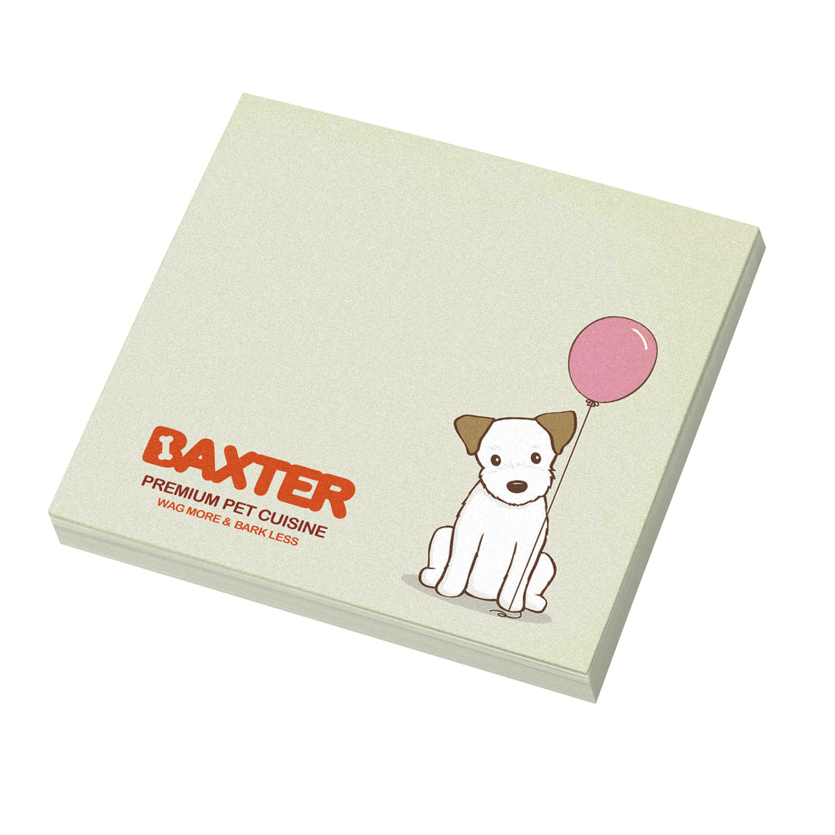 Front View of White Souvenir® Sticky Note™ 3" x 3" Pad, 50 sheet