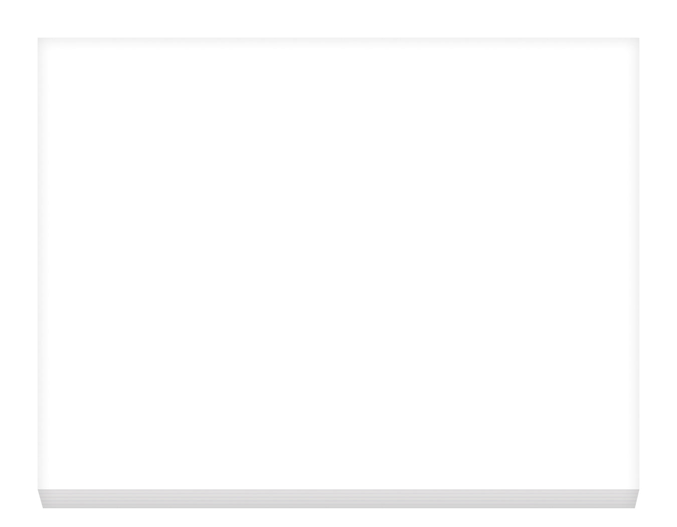 Front View of White Souvenir® Sticky Note™ 4" x 3" Pad, 25 sheet plain