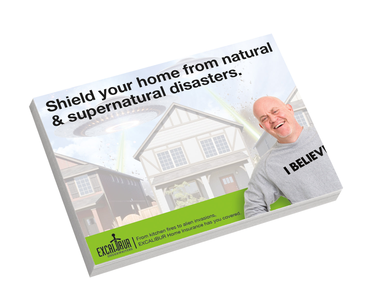 Front View of White Souvenir® Sticky Note™ 4" x 3" Pad, 25 sheet