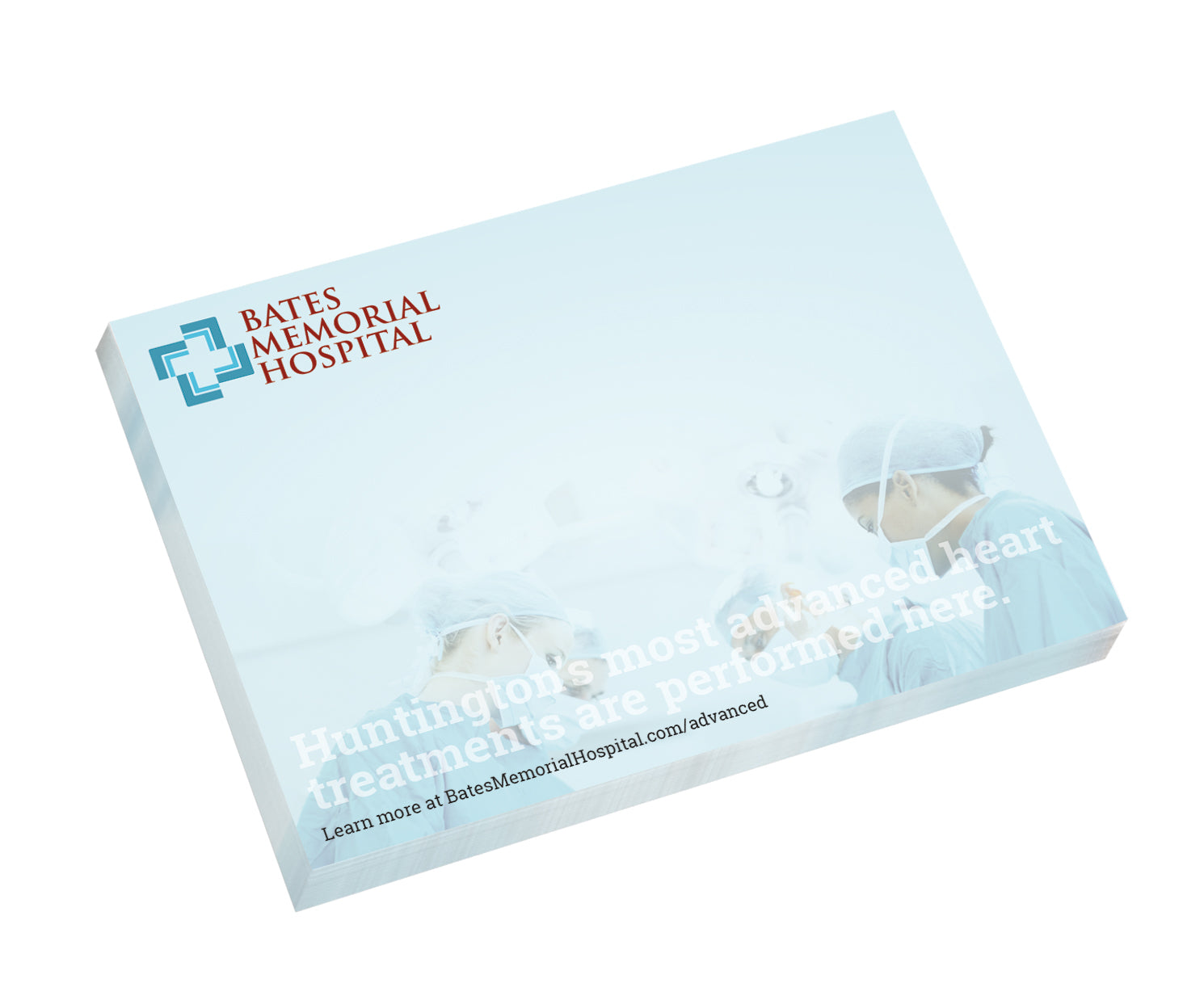 Front View of White Souvenir® Sticky Note™ 4" x 3" Pad, 25 sheet