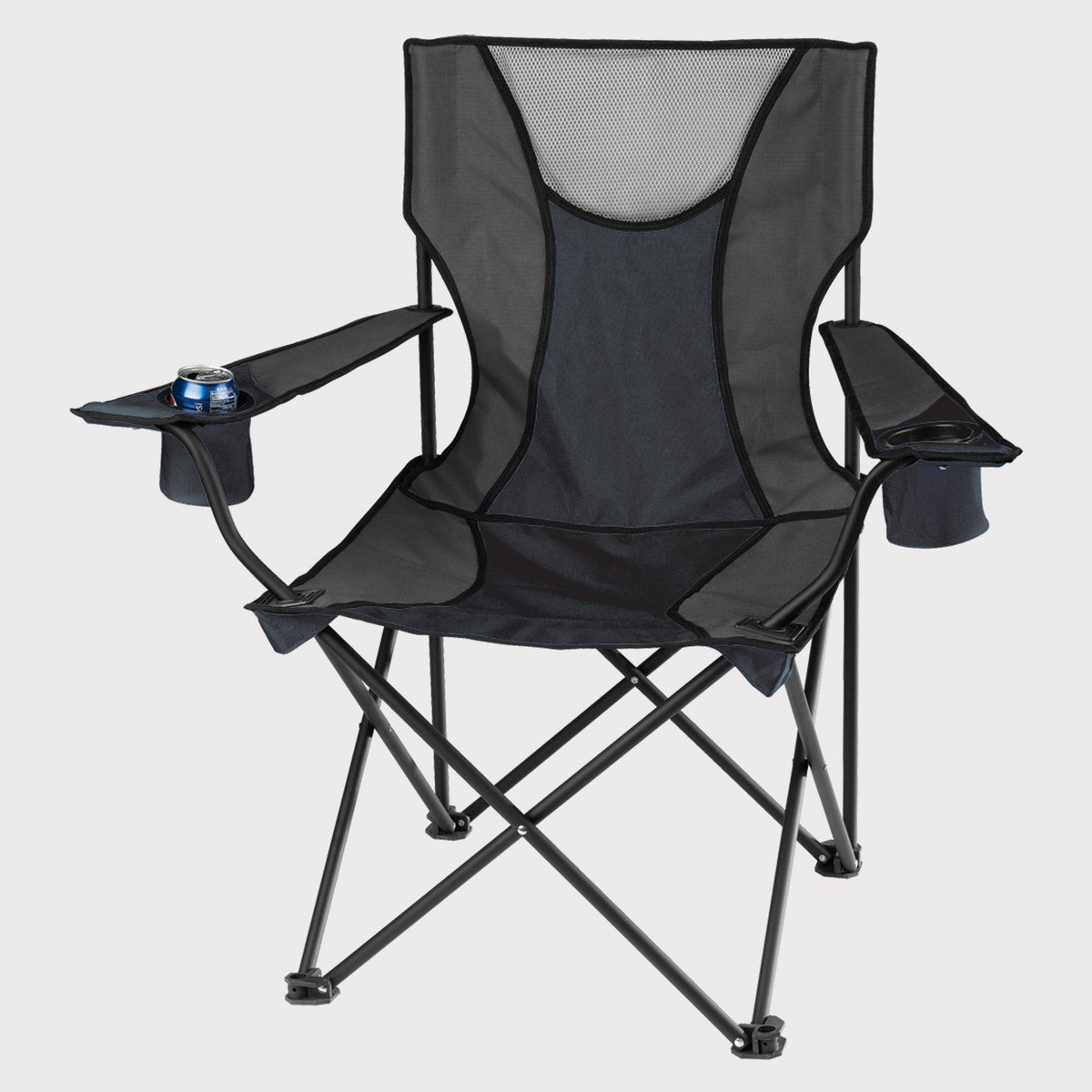 Signature Camp Chair With Carrying Bag - schr-black-angle