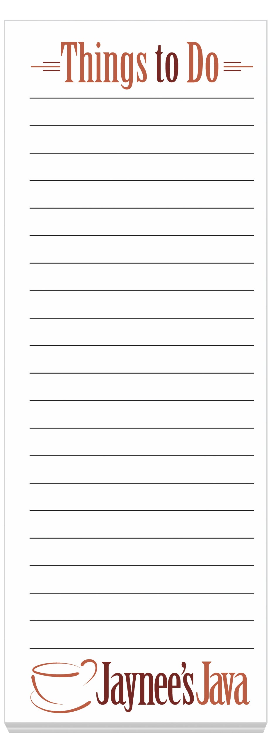 Top View of White Souvenir® Sticky Note™ 3" x 8" Pad, 50 sheet