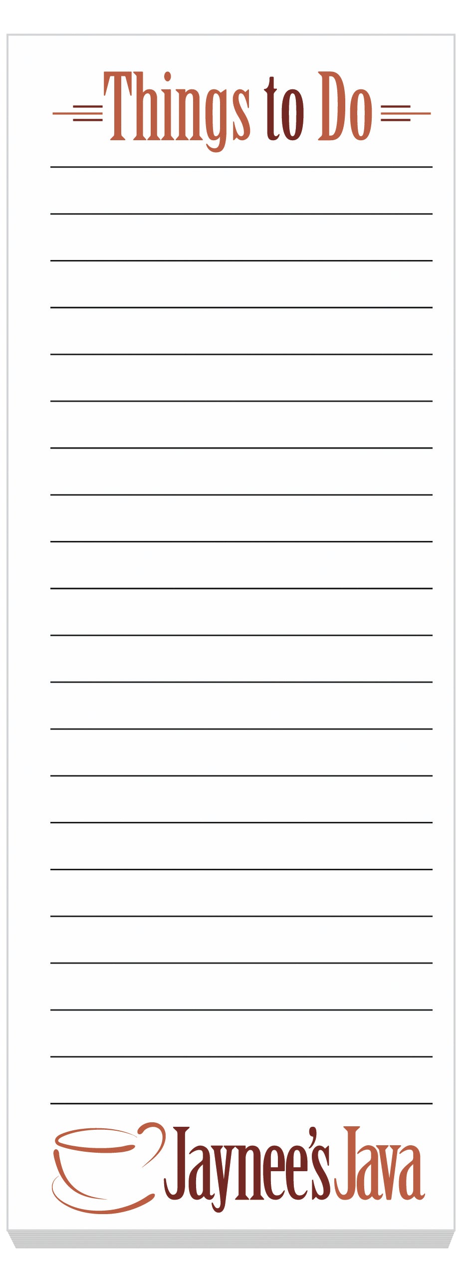 Top View of White Souvenir® Sticky Note™ 3" x 8" Pad, 50 sheet
