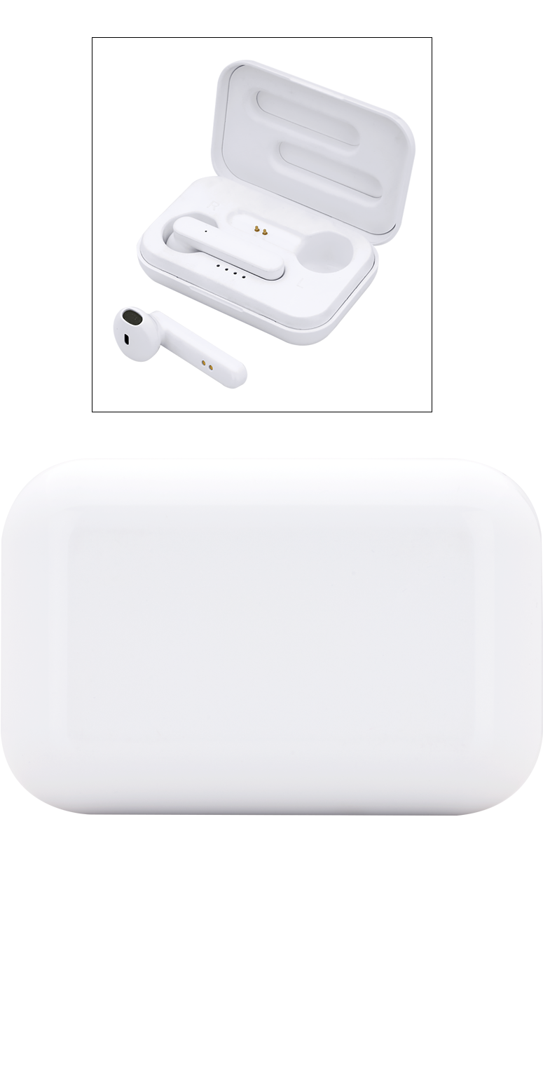 White Forte TWS Wireless Earbuds and Charger Case plain grouped